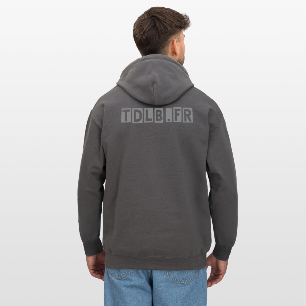 🧥 Sweat à capuche TDLB – Impression Dos - gris foncé
