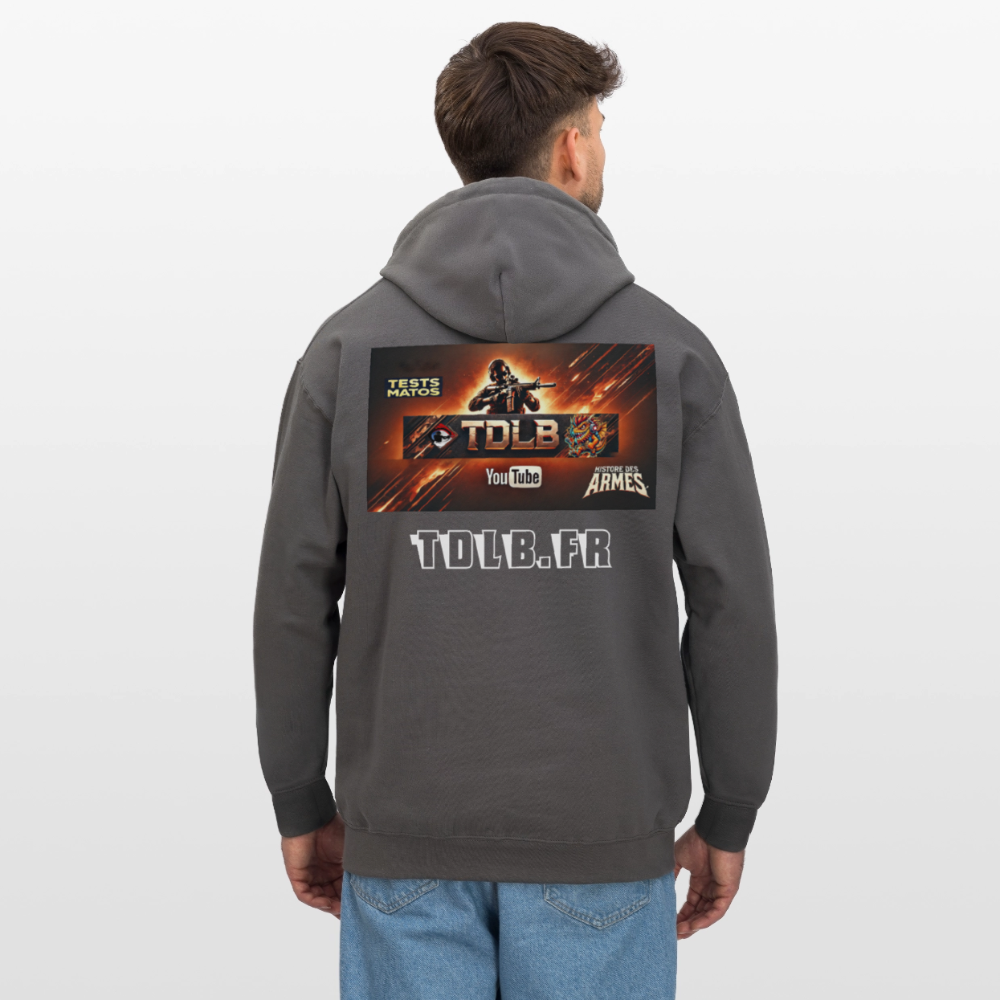 🧥 Sweat à capuche TDLB "Full Impact" – Double Impression - gris foncé