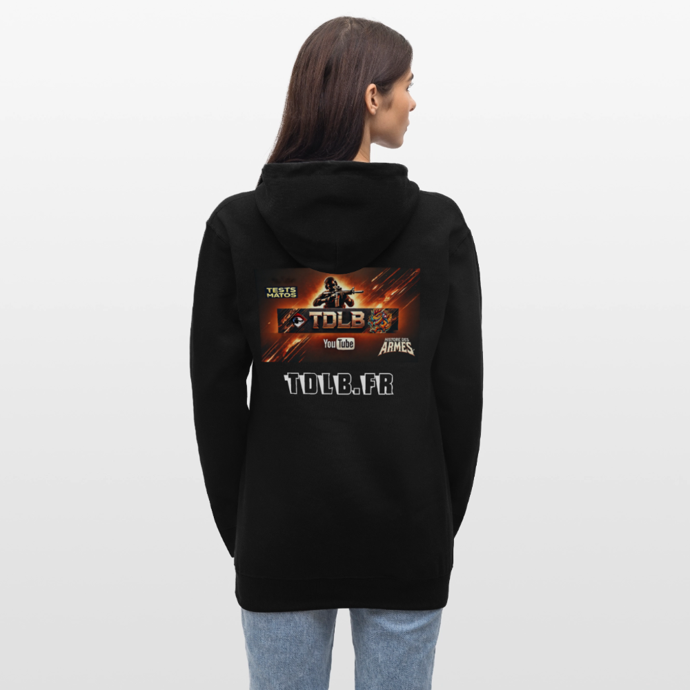 🧥 Sweat à capuche TDLB "Full Impact" – Double Impression - noir