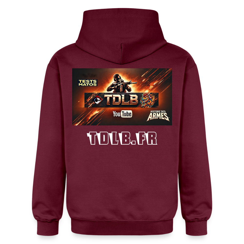 🧥 Sweat à capuche TDLB "Full Impact" – Double Impression - maroon