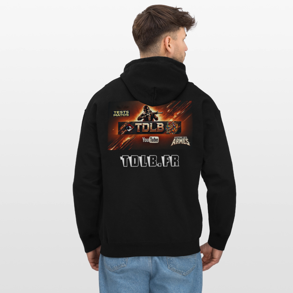 🧥 Sweat à capuche TDLB "Full Impact" – Double Impression - noir
