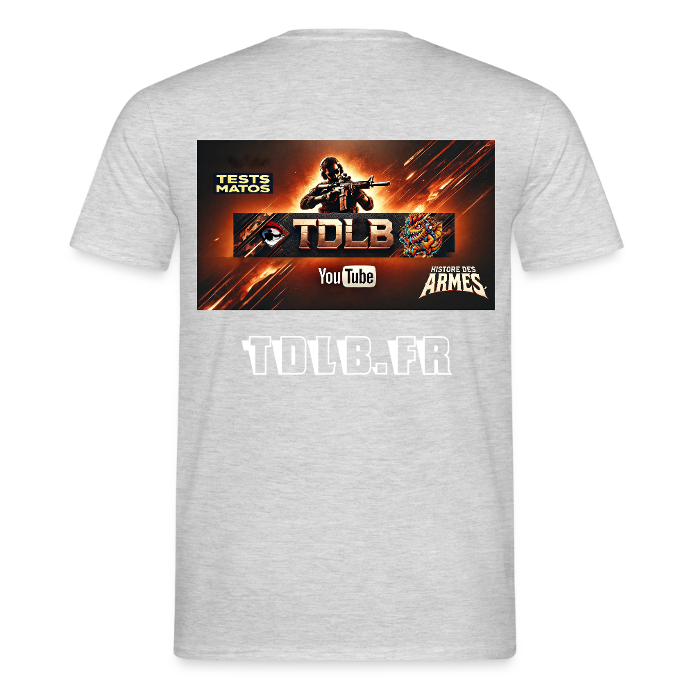 👕 T-Shirt Unisexe TDLB "Dual Impact" – Logo + Bannière - gris chiné