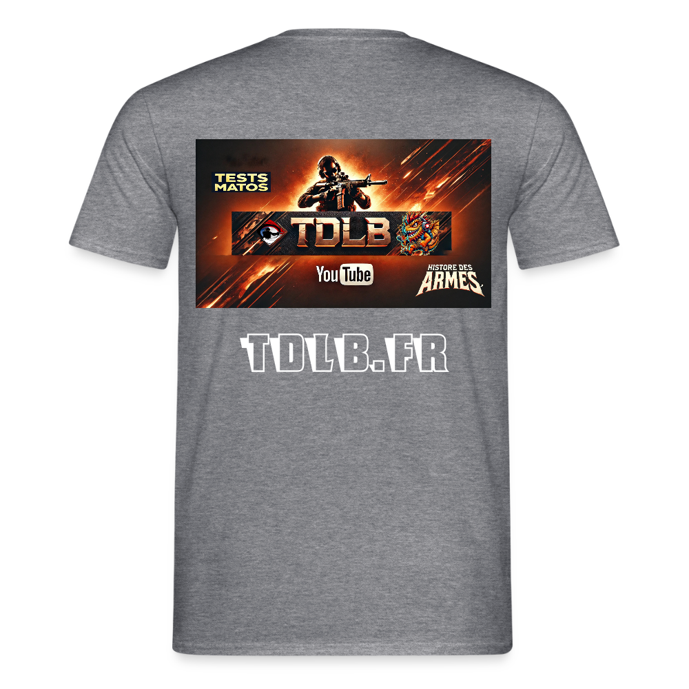 👕 T-Shirt Unisexe TDLB "Dual Impact" – Logo + Bannière - graphite chiné
