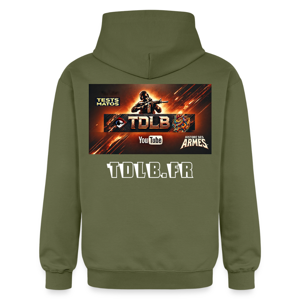 🧥 Sweat à capuche TDLB "Full Impact" – Double Impression - vert militaire