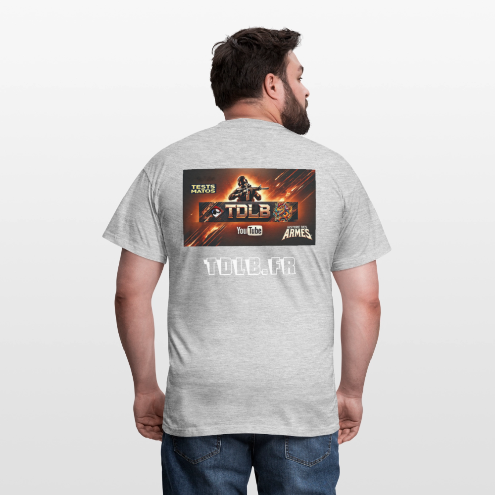 👕 T-Shirt Unisexe TDLB "Dual Impact" – Logo + Bannière - gris chiné