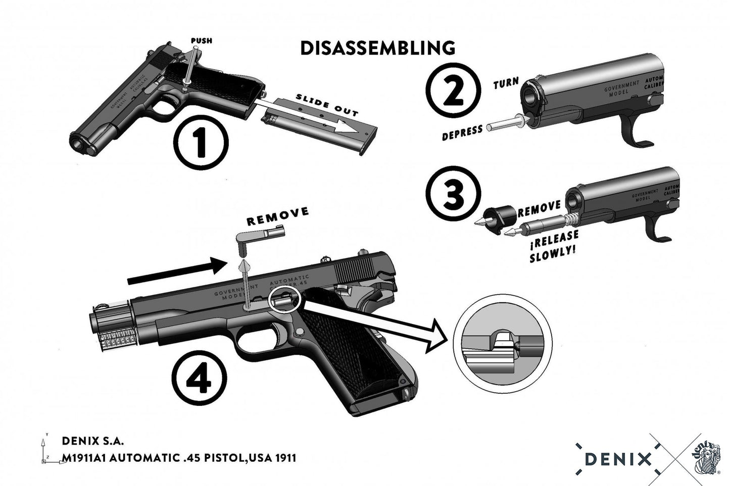 Réplique Pistolet automatique .45 M1911A1, USA 1911 6312