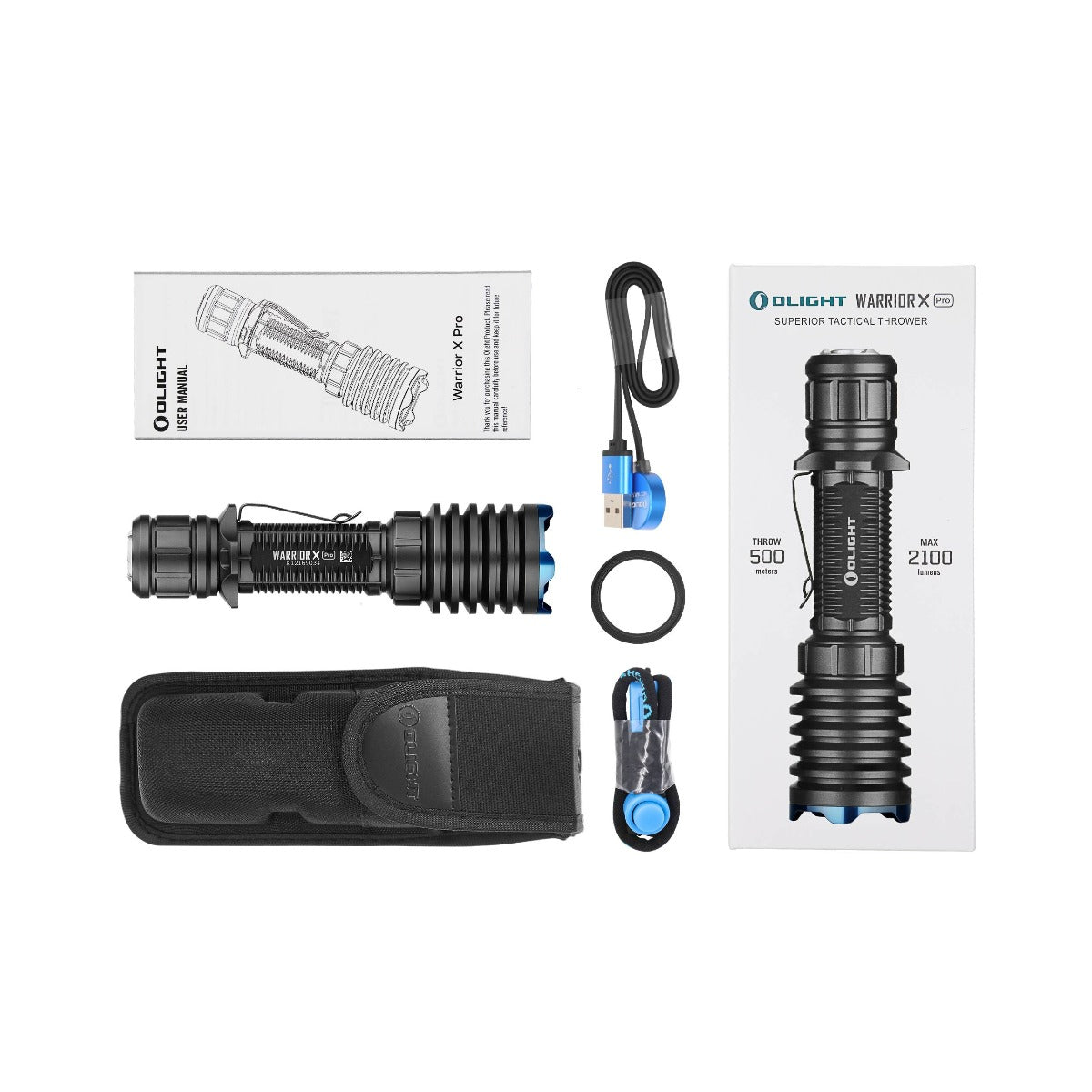 Olight Warrior X Pro - Lampe Torche LED Tactique Rechargeable 2100 Lumens