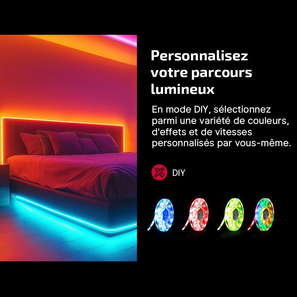 Ostrip | Ruban LED USB 5m multicolore contrôlé par APP