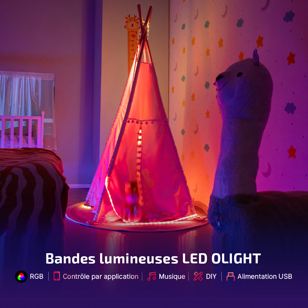 Ostrip | Ruban LED USB 5m multicolore contrôlé par APP