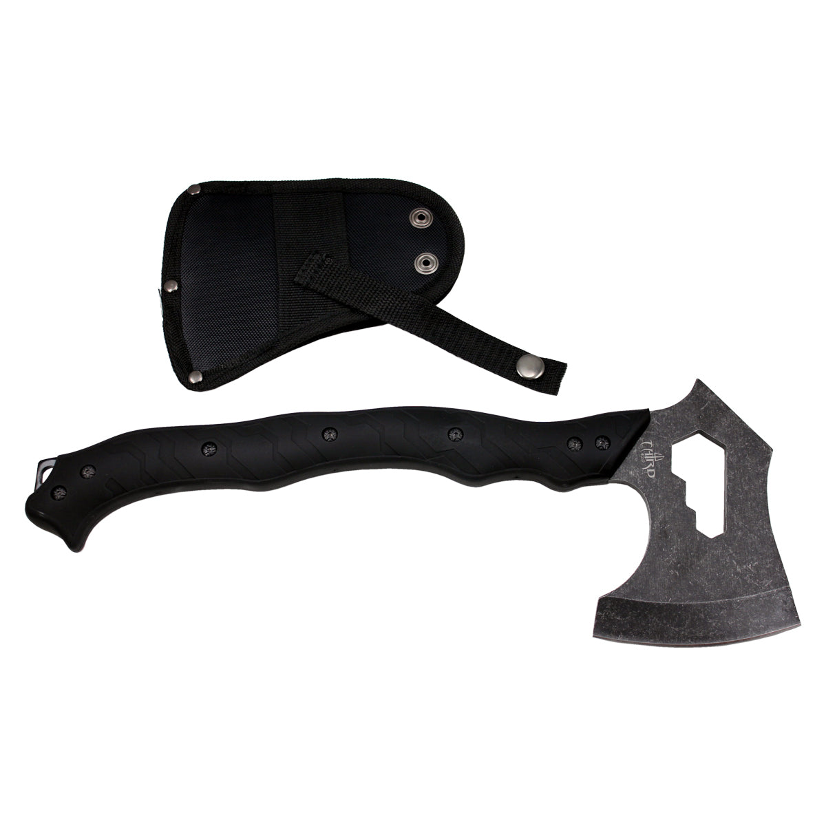 Hache Tactique S4100-1 – 37 cm | Acier 420 satiné | Manche ABS noir