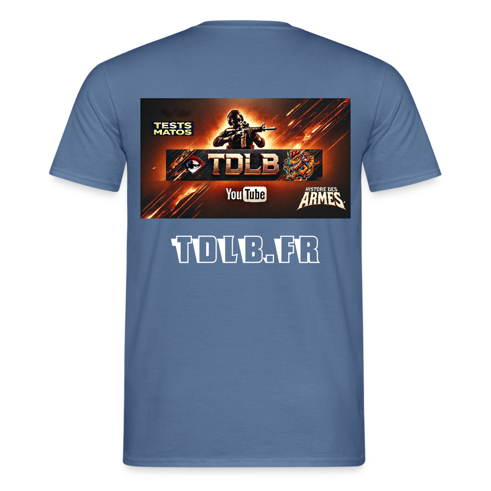 👕 T-Shirt TDLB "Full Banner" – Édition Unisexe Officielle - bleu pigeon 