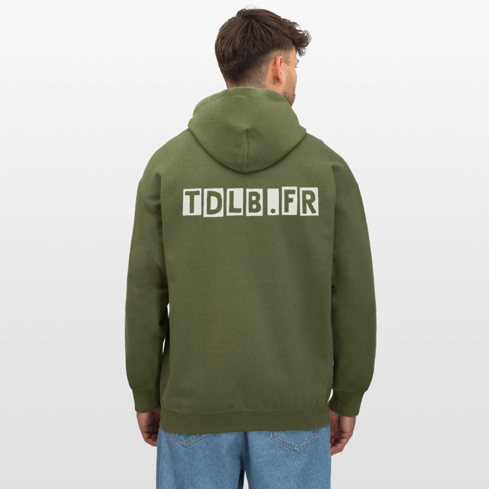 🧥 Sweat à capuche TDLB  – Double Impression - vert militaire
