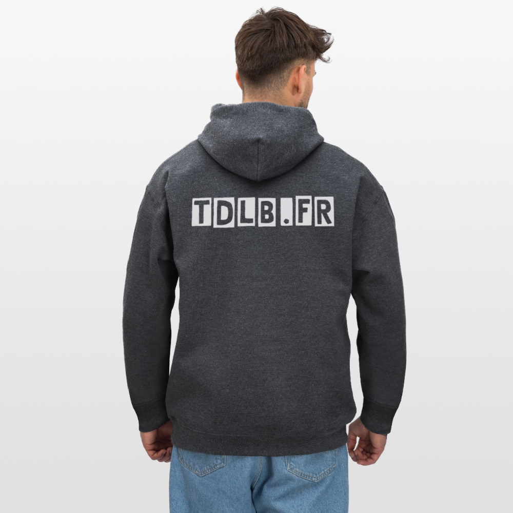 🧥 Sweat à capuche TDLB  – Double Impression - gris foncé chiné