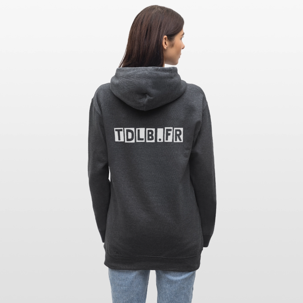 🧥 Sweat à capuche TDLB  – Double Impression - gris foncé chiné