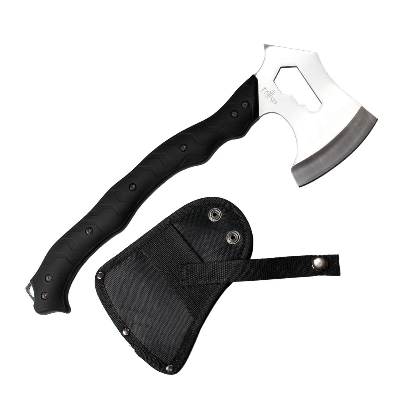 Hache Tactique S4100-1 – 37 cm | Acier 420 satiné | Manche ABS noir