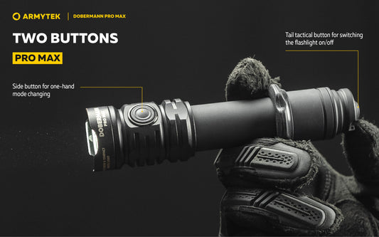 Lampe torche Armytek Dobermann Pro Max 3000 Lumens - Batterie 21700 Li-Ion 5000mAh