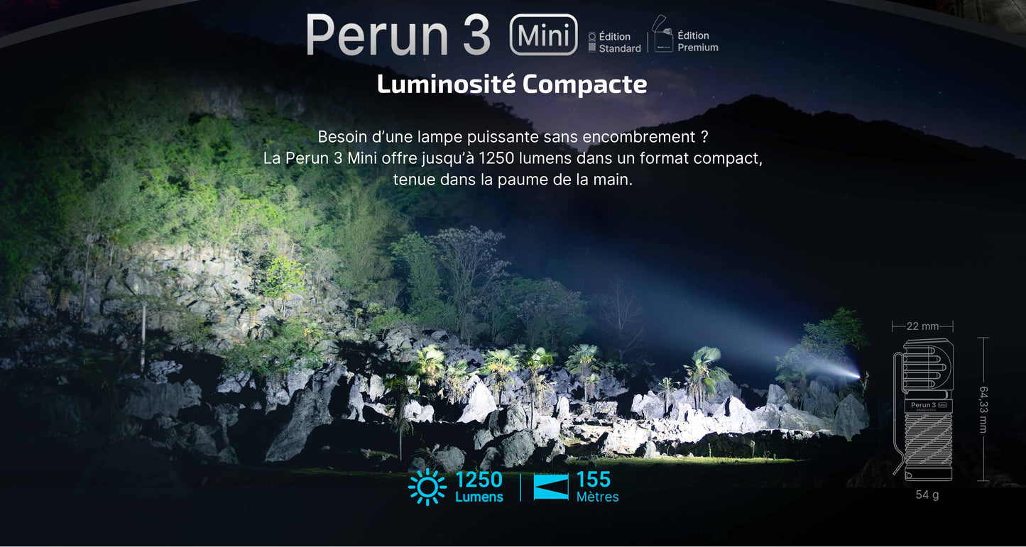 Olight Perun 3 Mini - Lampe Frontale Édition Premium 1250 lm